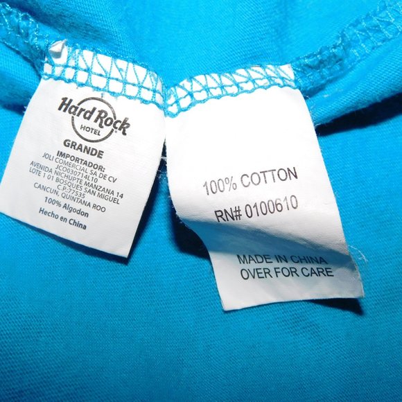 Hard Rock Hotel Cancun Mexico Mens L Striped Tank Top Blue Yellow Orange White - Picture 8 of 8